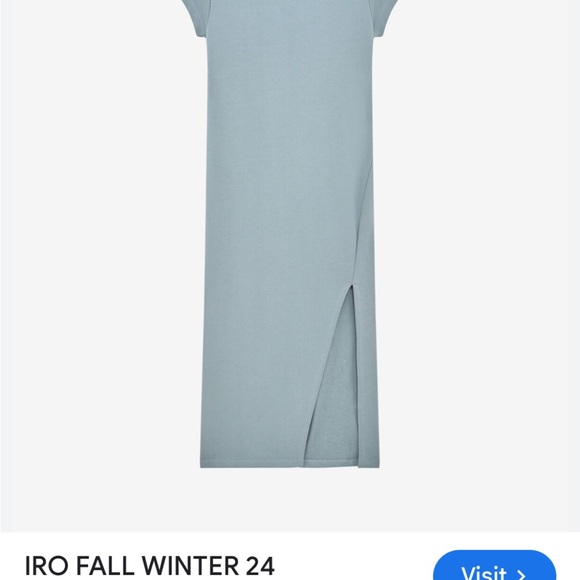 IRO Gray Midi Dress with Raglan Sleeves and Crew Neck - Picture 3 of 6